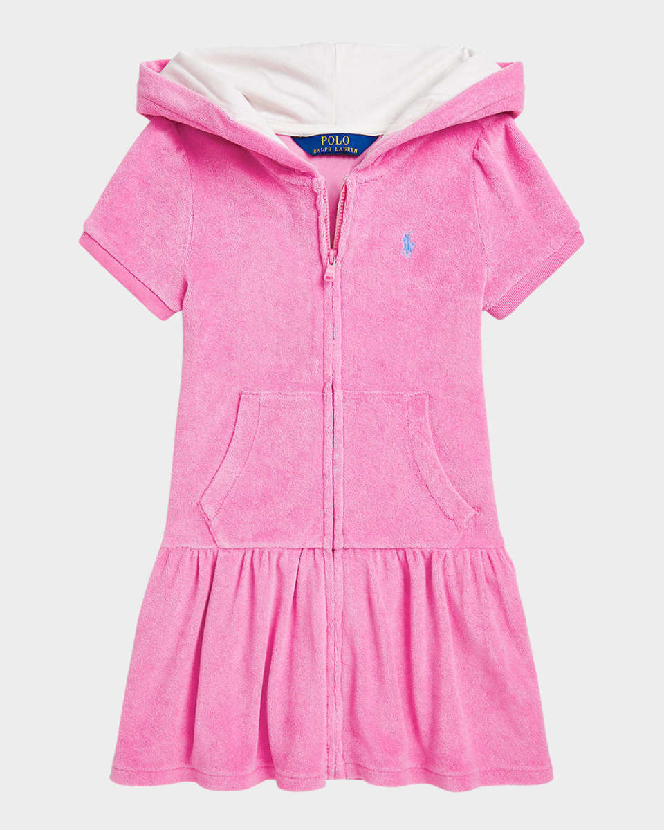 Girl's Terry Cloth Hooded Cover Up, Size 2-6X